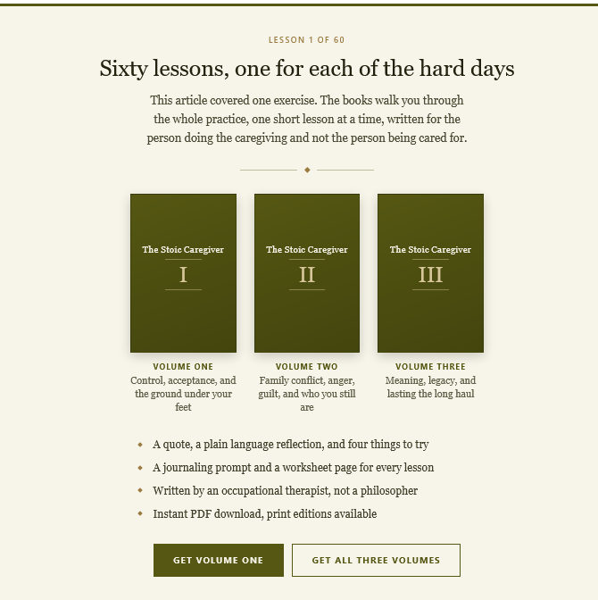 Series of The Stoic Caregiver Books